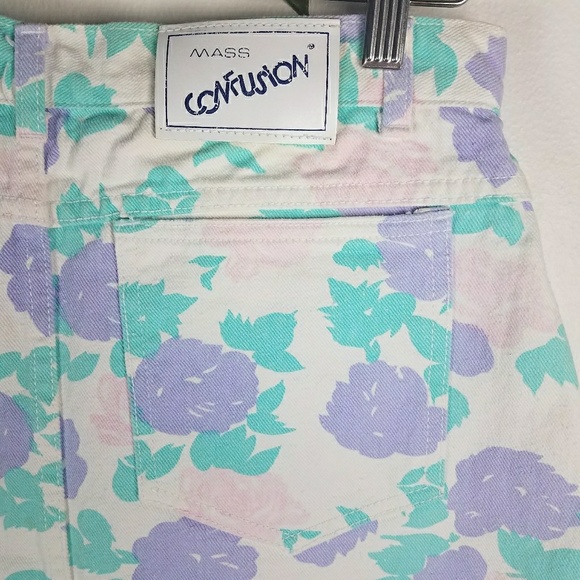 Vintage highwaised Pastel Floral denim penci skirt - Picture 8 of 15