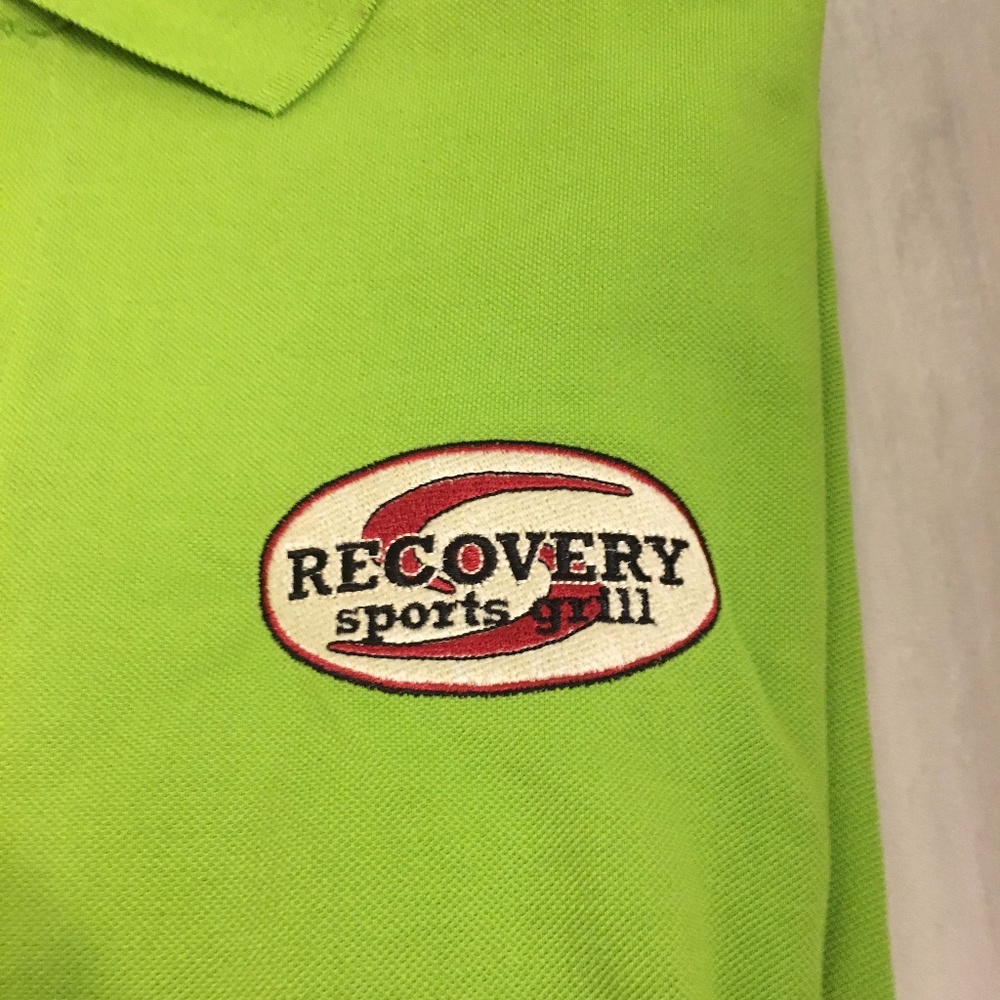 Men's Lime Polo Shirt with Recovery Room Logo - Picture 4 of 4