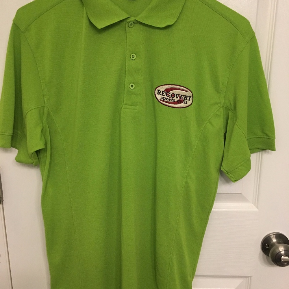 Men's Lime Polo Shirt with Recovery Room Logo - Picture 2 of 4