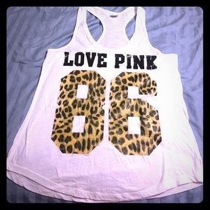 VICTORIAS SECRET RACERBACK TANK TOP LEOPARD PRINT