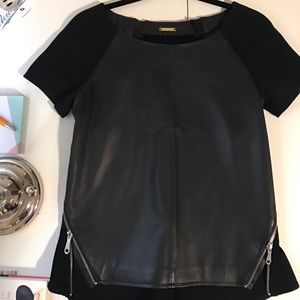 Rebecca Minkoff leather zipper top