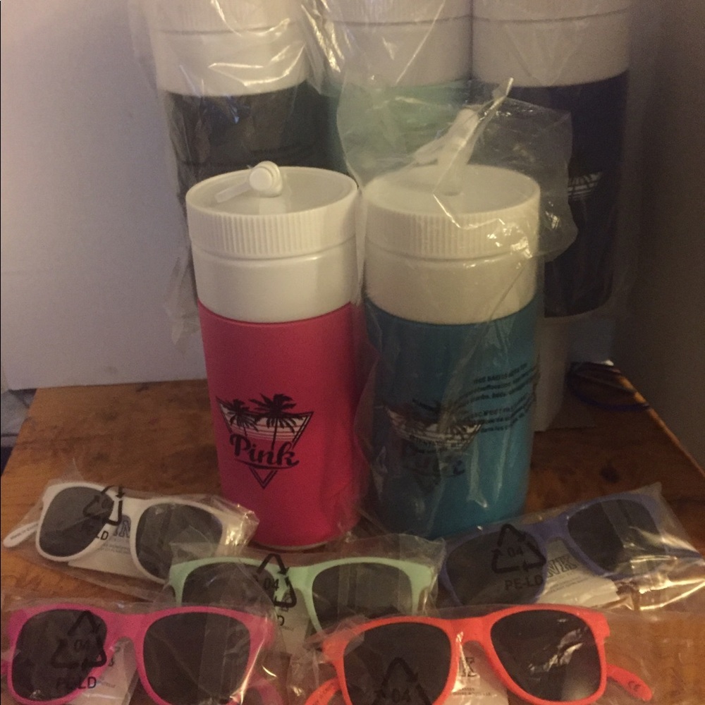 (SOLD)  VS PINK water bottle& sunglasses