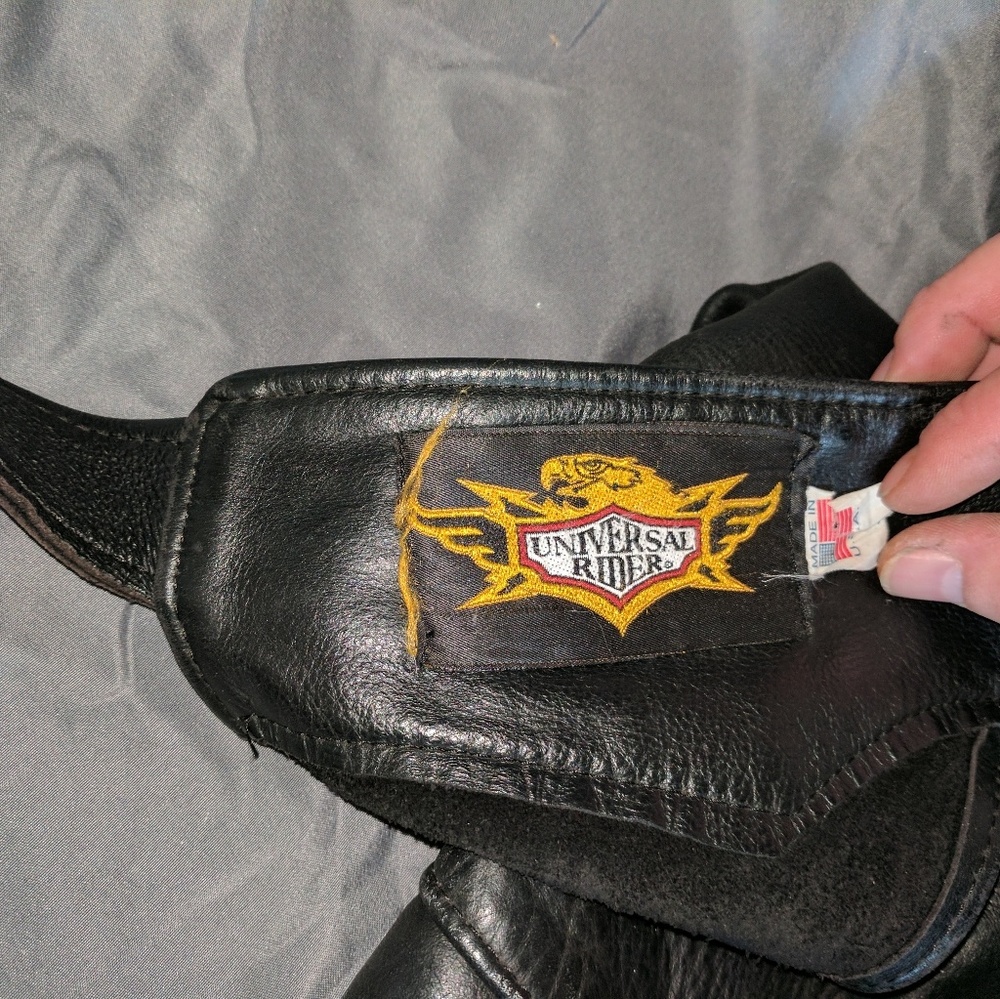 Black leather chaps