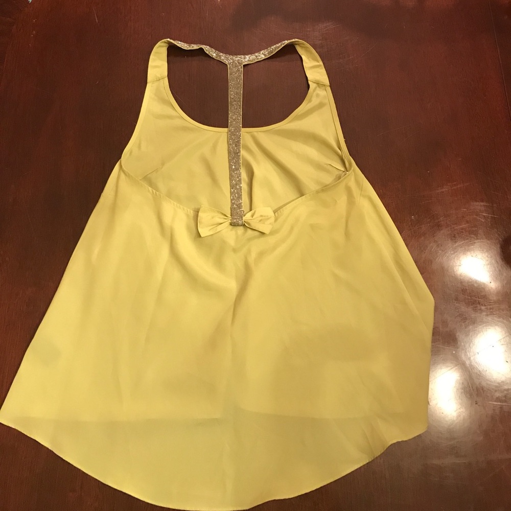 🎉 SALE! Lime Green Beaded Tank (back shown)