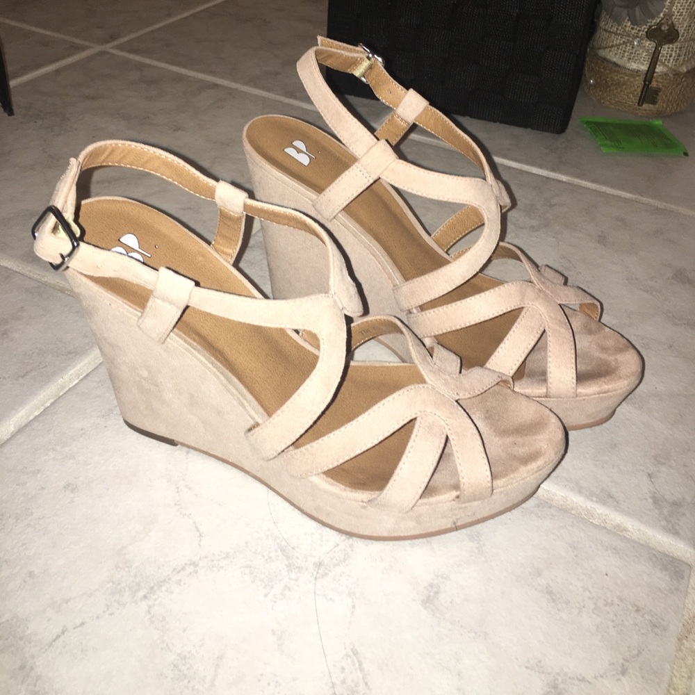 BP Suede Light Pink Wedges