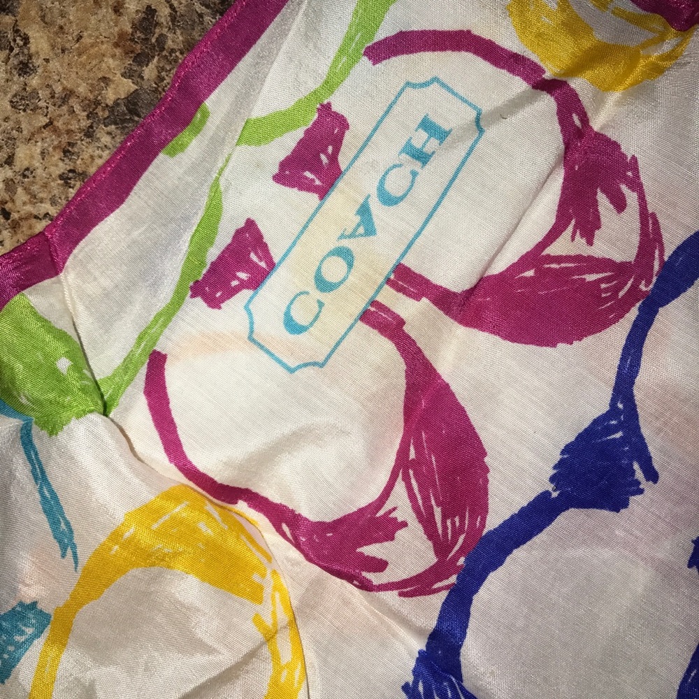 COACH scarf  super bright 100% authentic