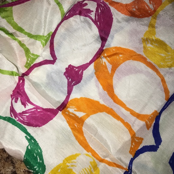 COACH scarf  super bright 100% authentic - Picture 2 of 4