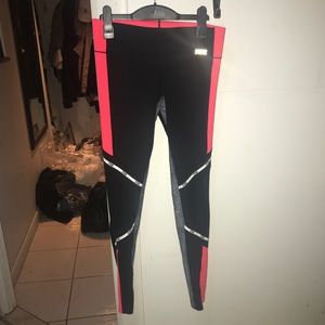 Pink by Victoria secret mesh bright red leggings