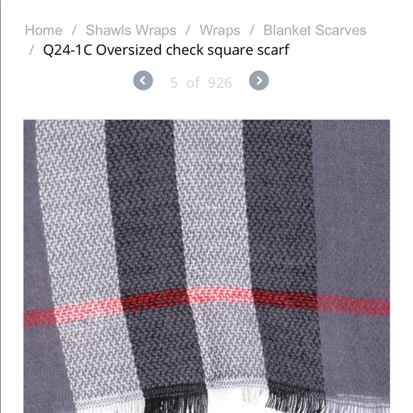 Grey oversized blanket scarf. - Picture 3 of 3