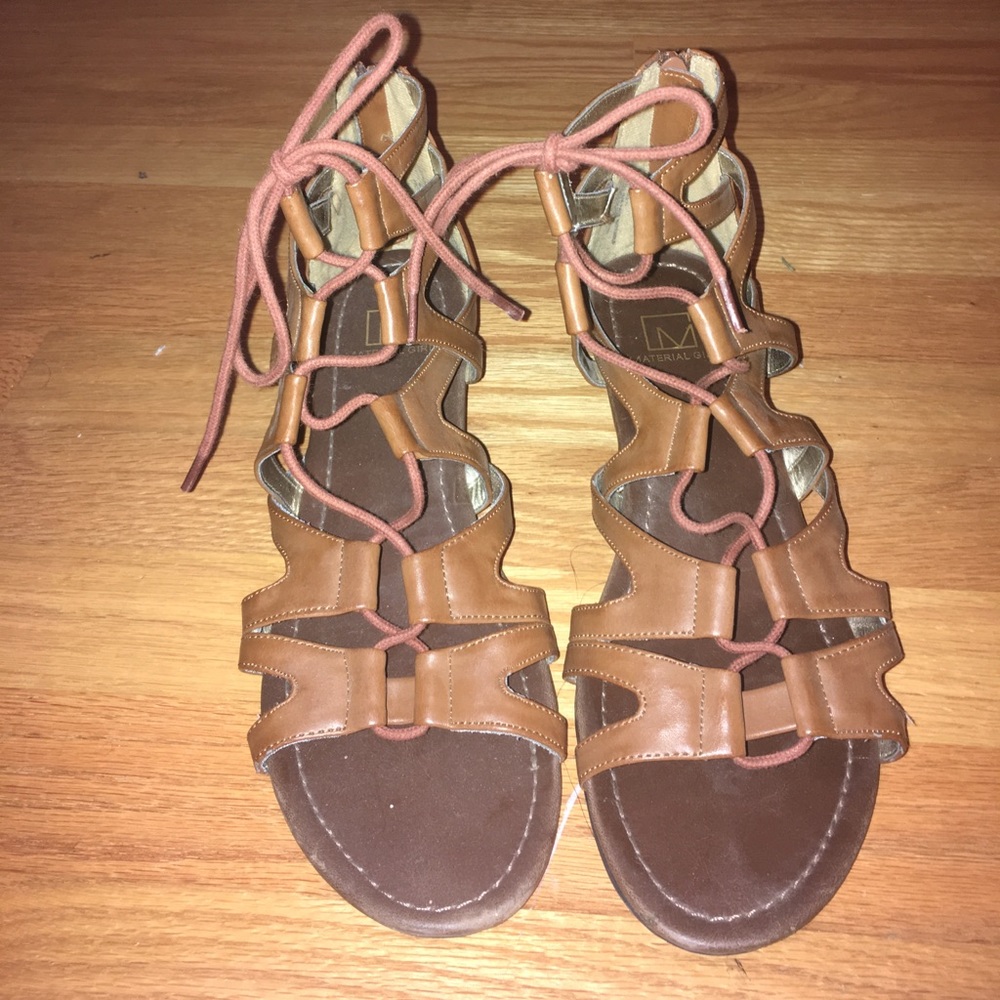 Faux Leather lace up gladiator Sandals