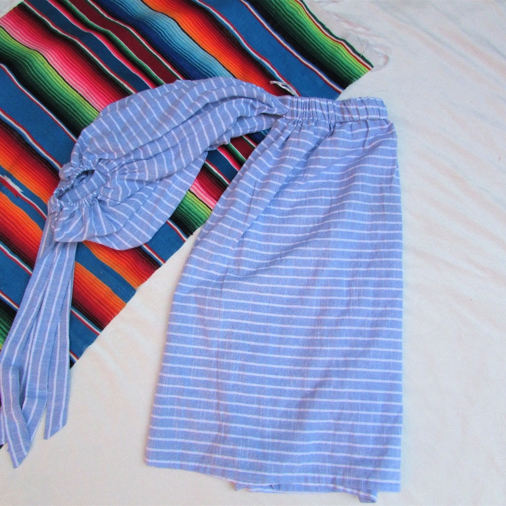 Striped knot sleeve Bell Dress