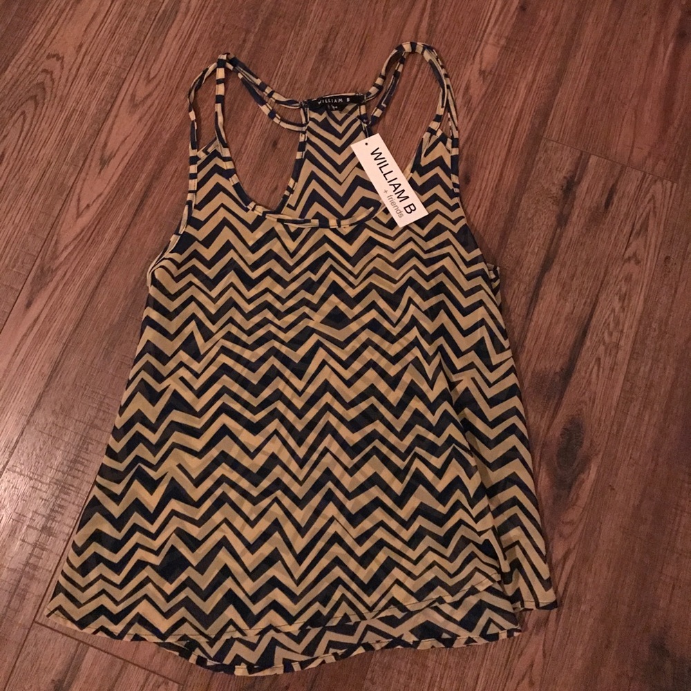 Sheer double strapped T back tank NWT
