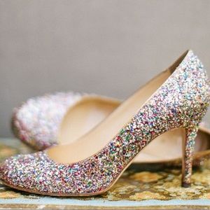 Kate Spade Multi color sparkle heels