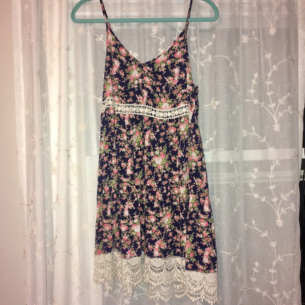 Floral Dress with Crochet