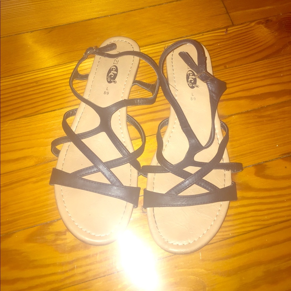 Black strap sandals