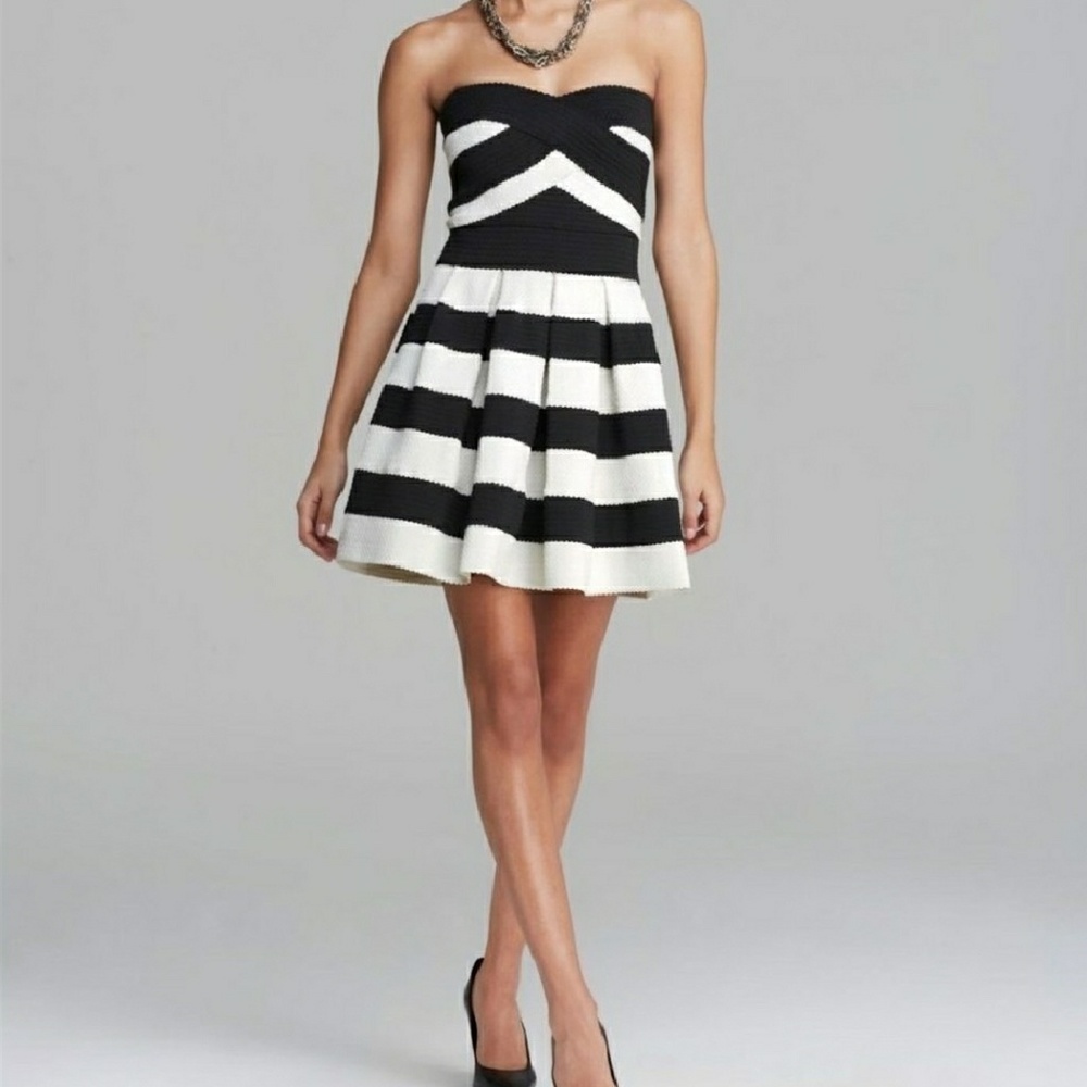 Black & White Striped Bandage Dress from Dillards