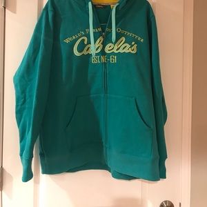 Cabelas green zip up hoodie
