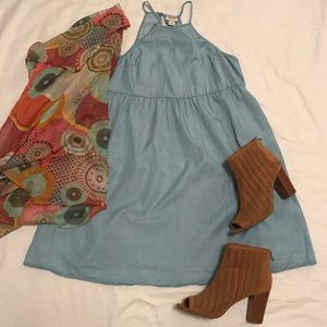 Chambray Trapeze Dress