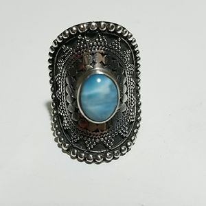 Larimar & Sterling Silver Ring
