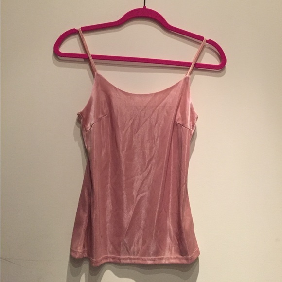 Barbie Pink Silky Simple Spaghetti Strap Tank Top - Picture 1 of 7