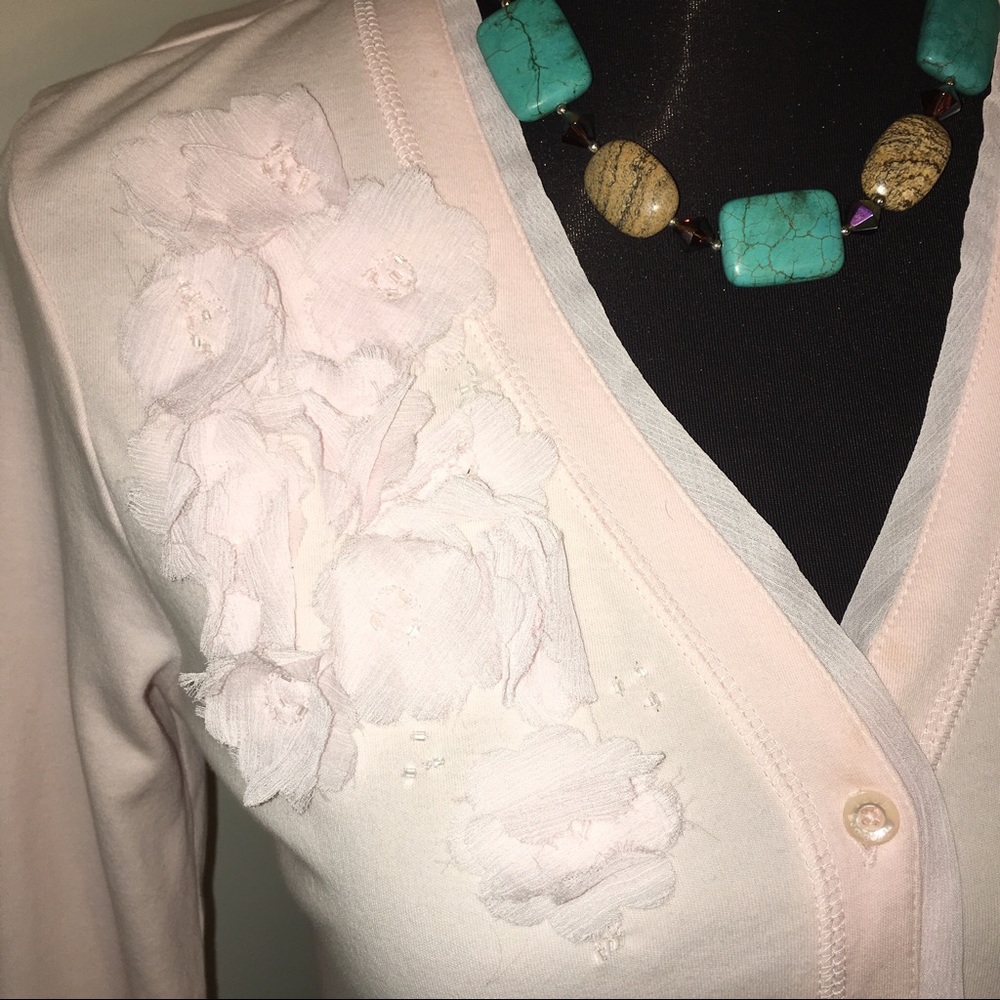 < Host Pick > IZOD NWT FLORAL EMBELLISHED CARDI