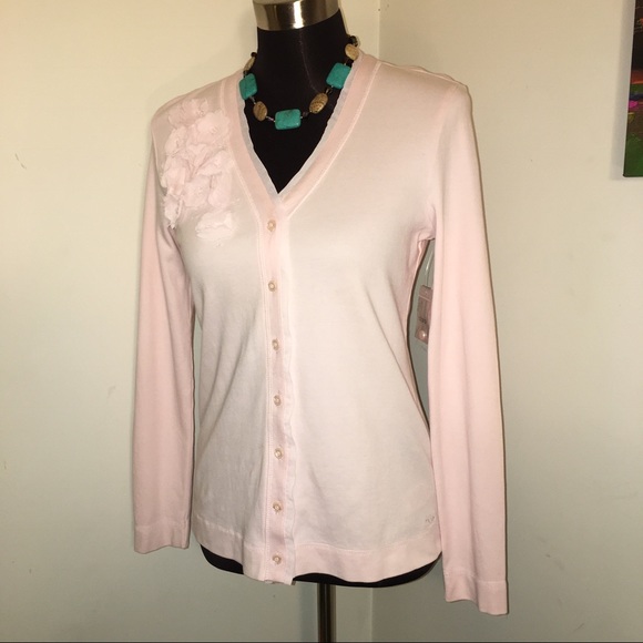 < Host Pick > IZOD NWT FLORAL EMBELLISHED CARDI - Picture 2 of 4