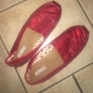Size 8 red shoes with sparkles