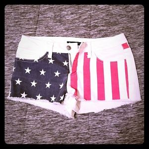 American Flag Jean Shorts