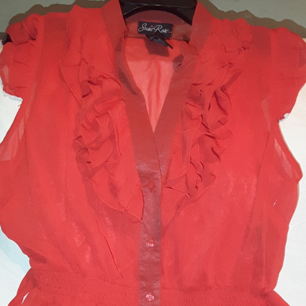 Susie Rose red dress with slip - Picture 2 of 4