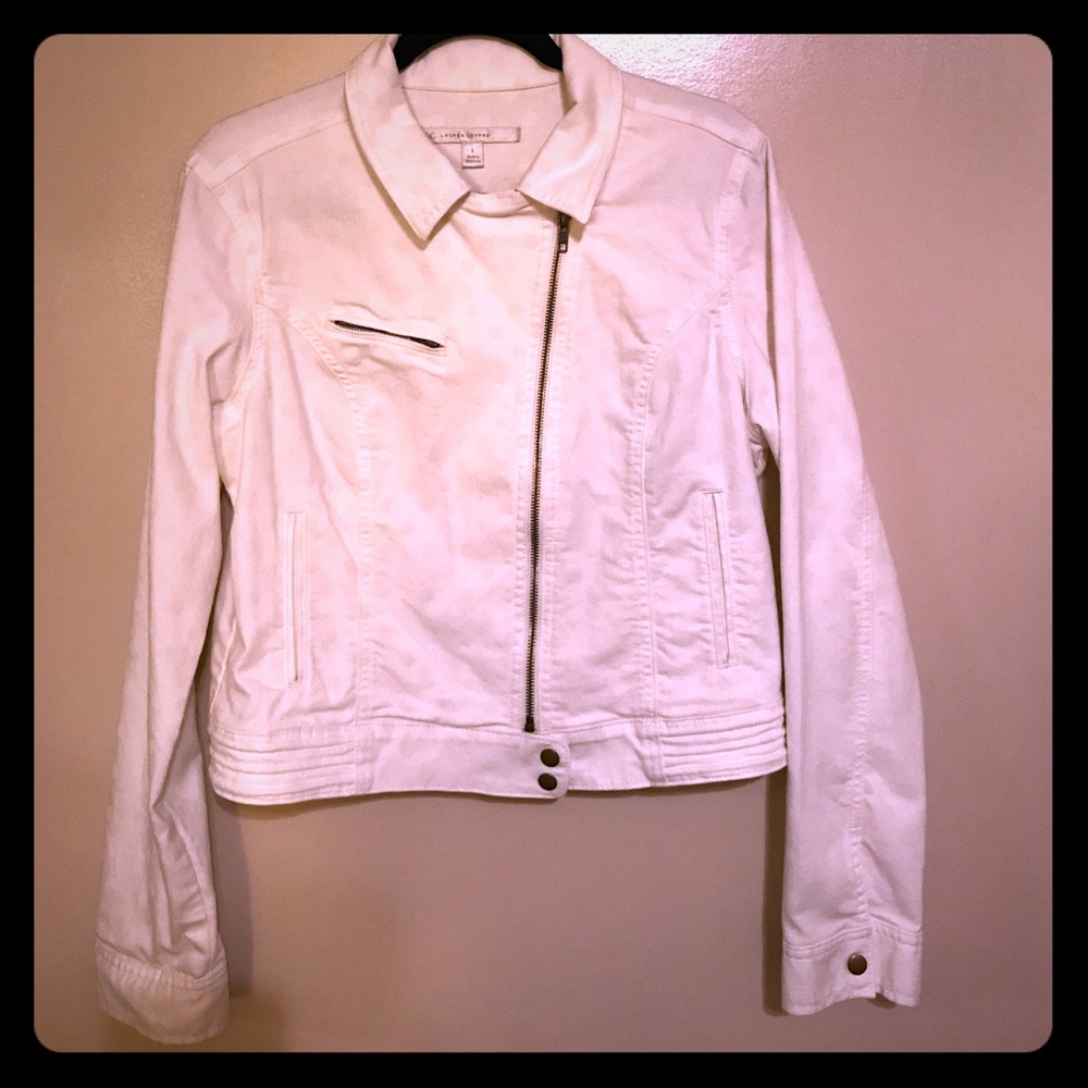 Lauren Conrad white jean jacket