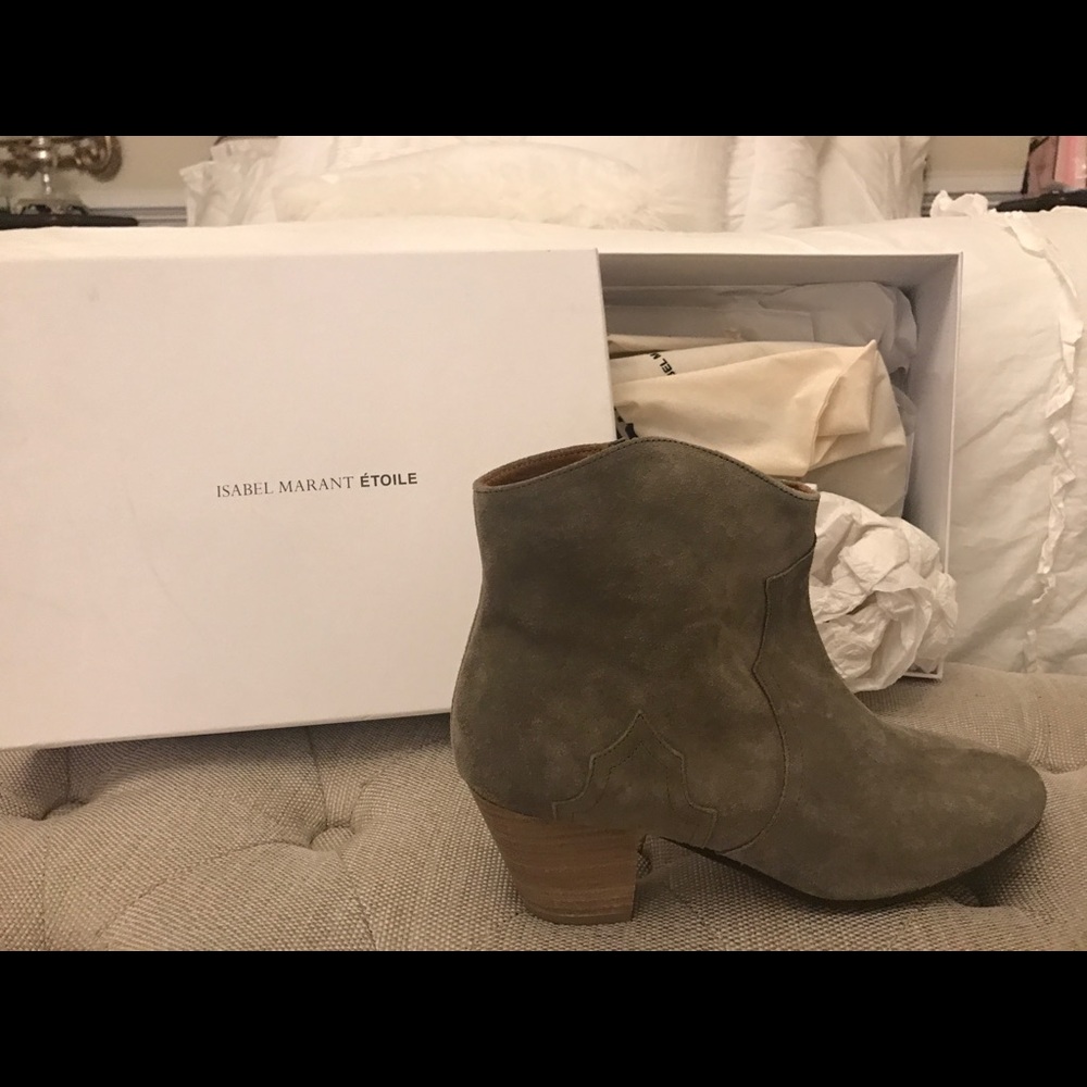 Isabel marant green olive suede dicker boot