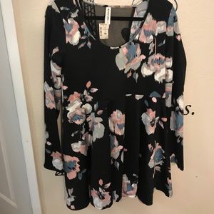 Black floral dress