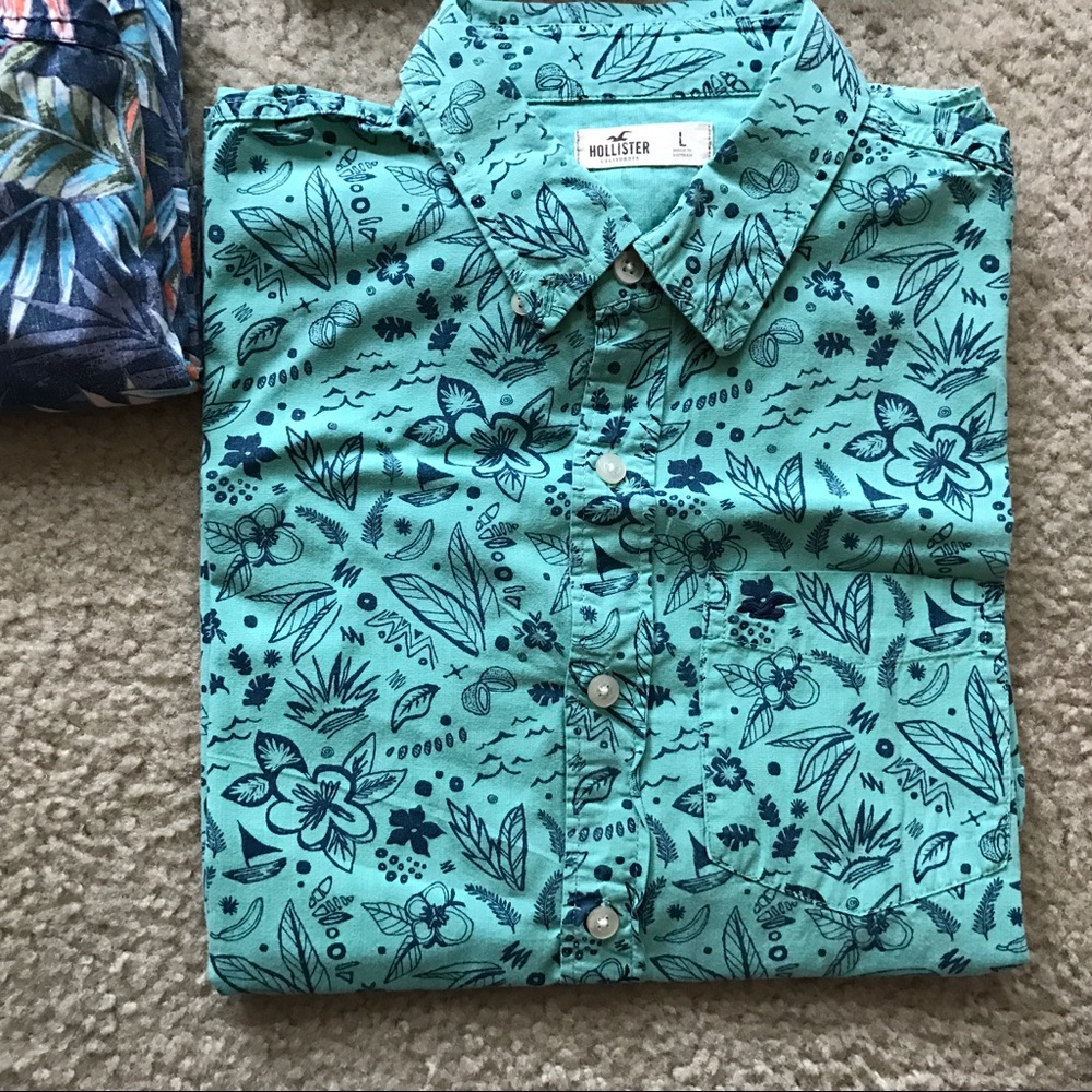 hollister men's short sleeve button down