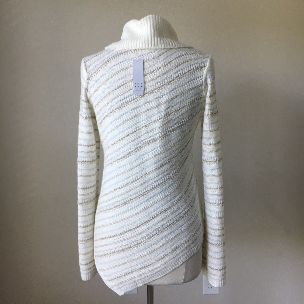 Asymmetric  hem striped sweater pullover - Picture 3 of 4