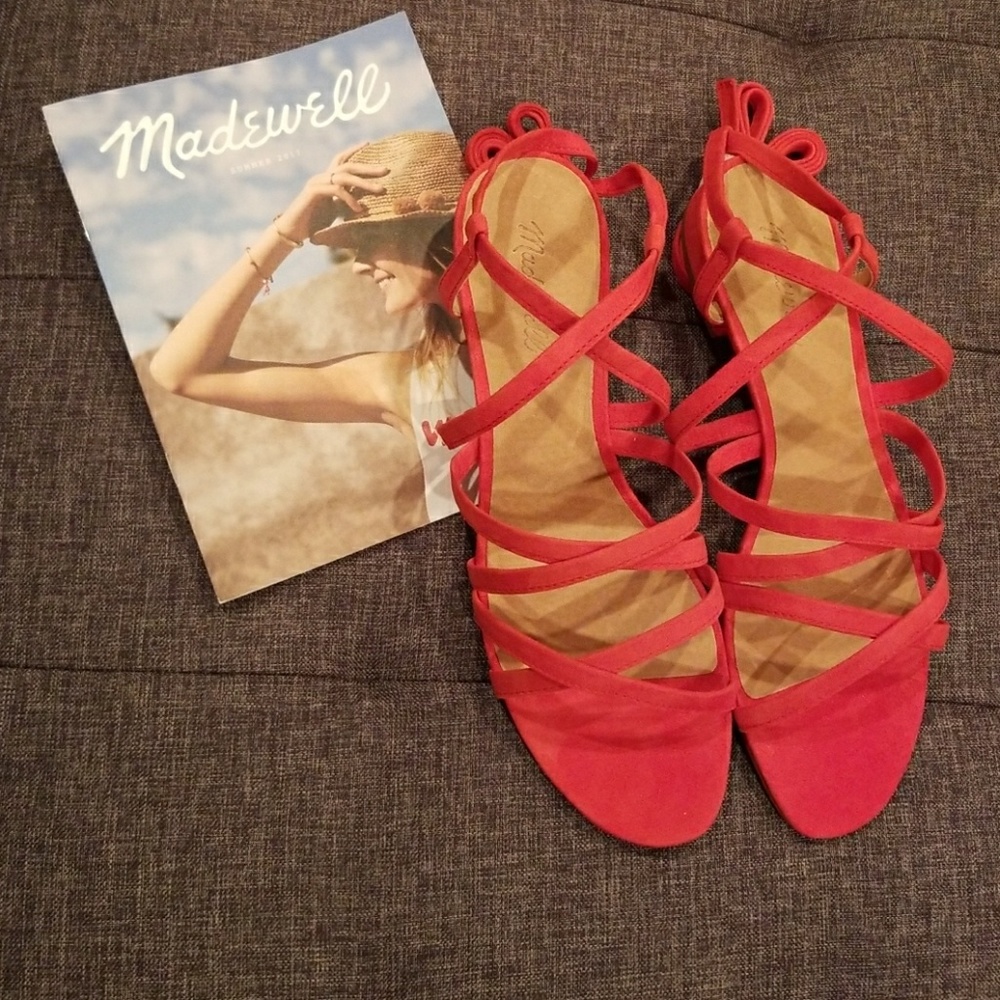SOLD Lace Up Gladiator  Sandals in Siberian Red