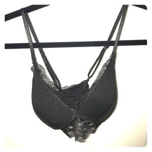 Cotton black lacey bra with adjustable straps