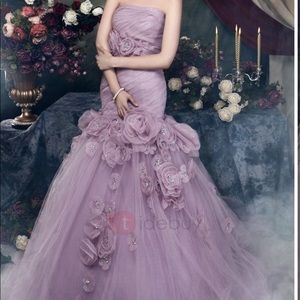 Lavender mermaid strapless dress