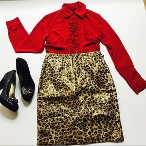 💋 Leopard metallic pencil skirt  💋