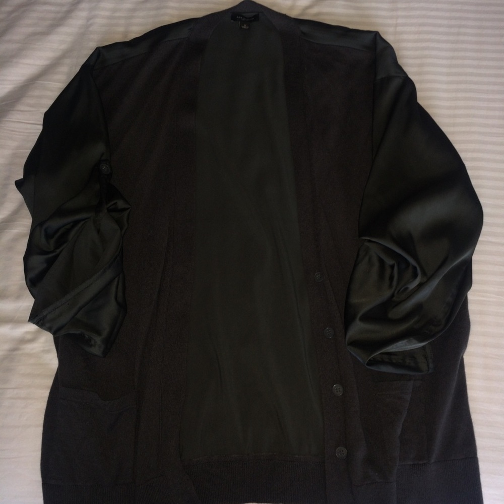 Ann Taylor Grey Silky Cardigan