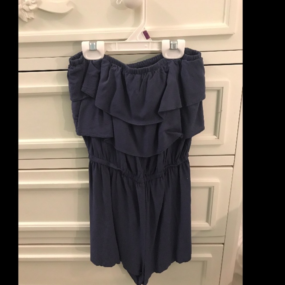 Blue Urban Outfitters Ruffled Romper