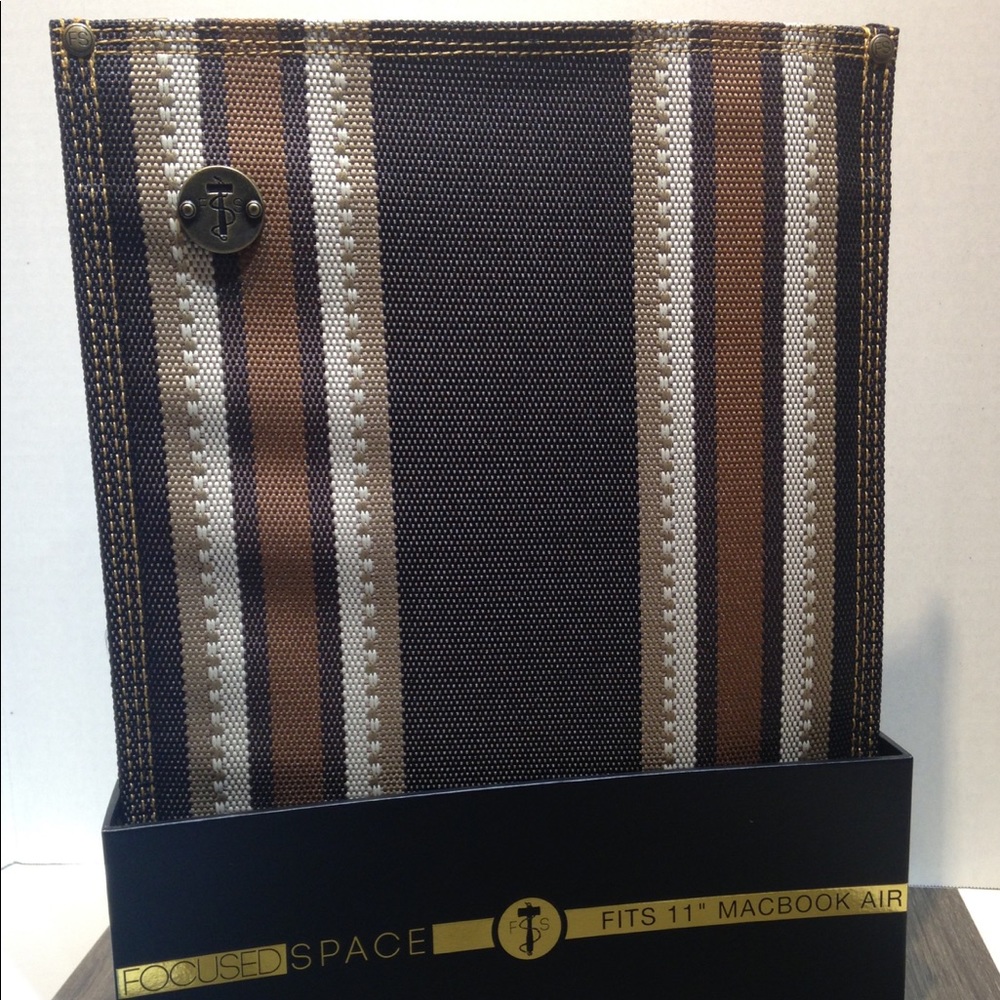 focused space MacBook Air  11" burlap sleeve case