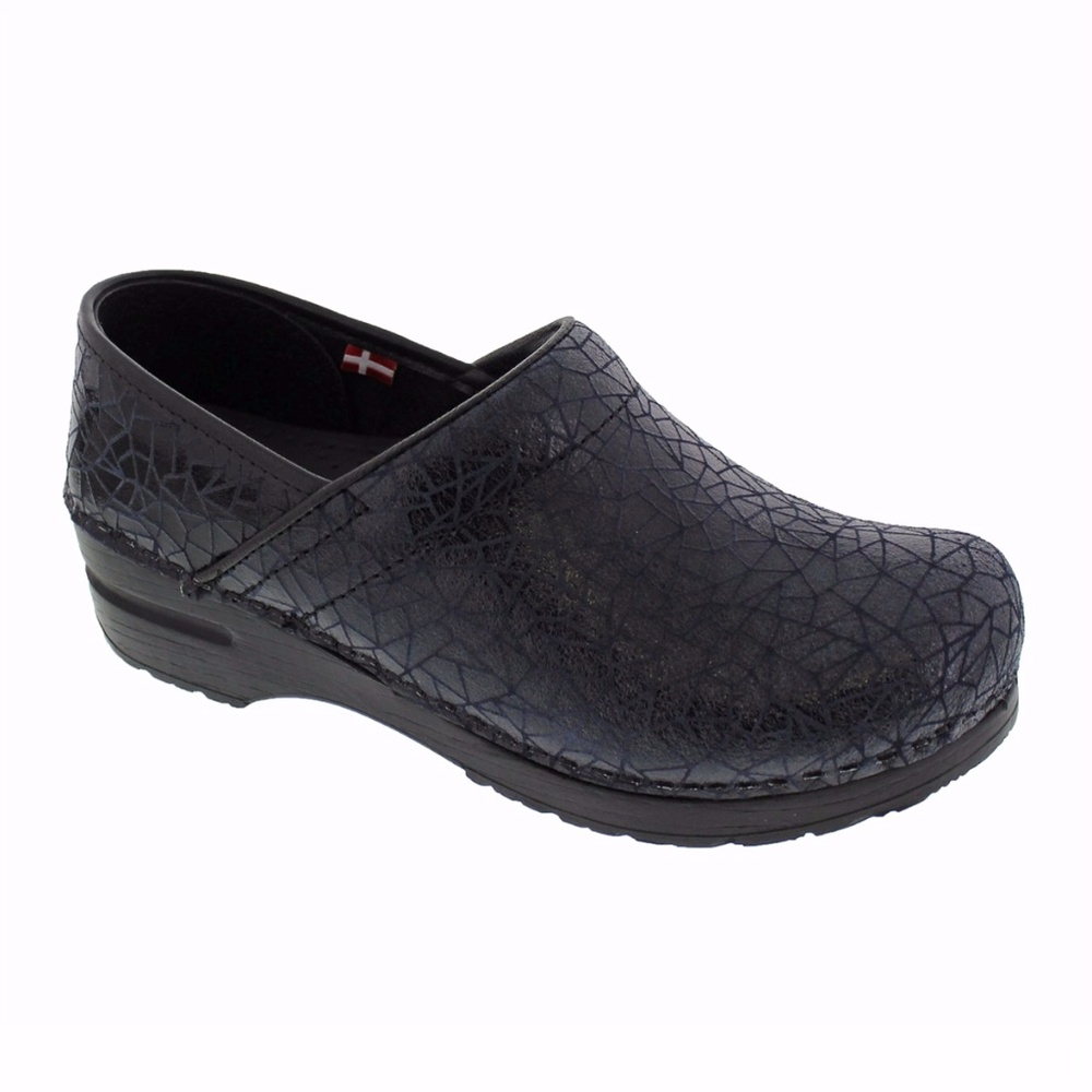 Sanita Women's Clogs – Blue Printed Leather Sz 41