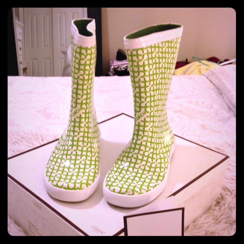 Coach Rain boots, Size 7 **worn once!!**