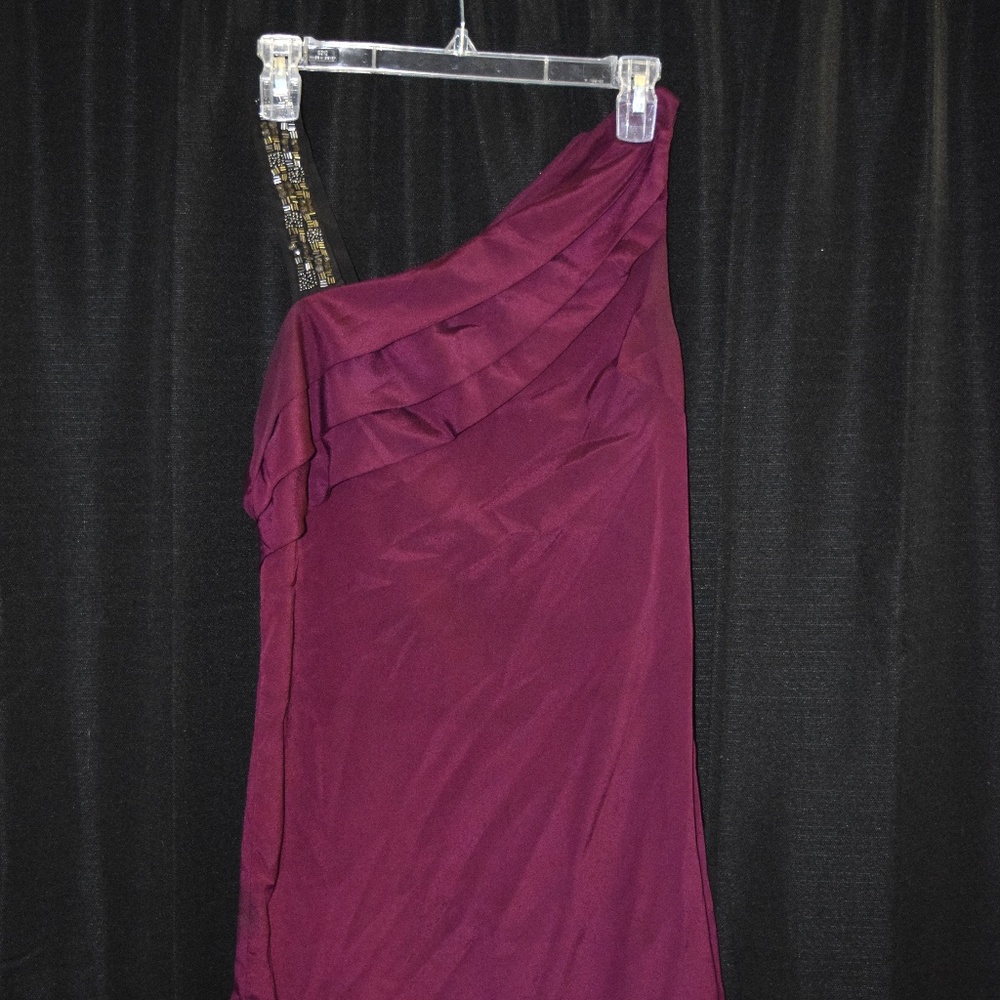 Beaded one-shoulder party dress