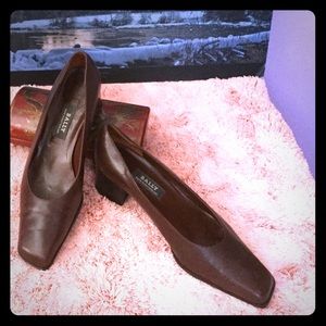 BALLY SENNA BROWN LEATHER HEELS