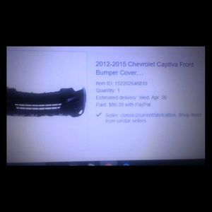 Bumper cover for Chevrolet Captiva sport 2012