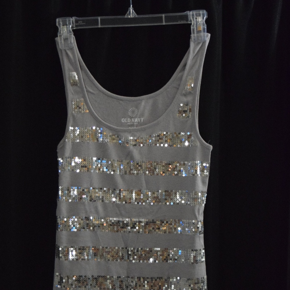 Sequin, striped tank