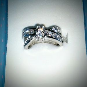 CZ and White Gold Plated Ring