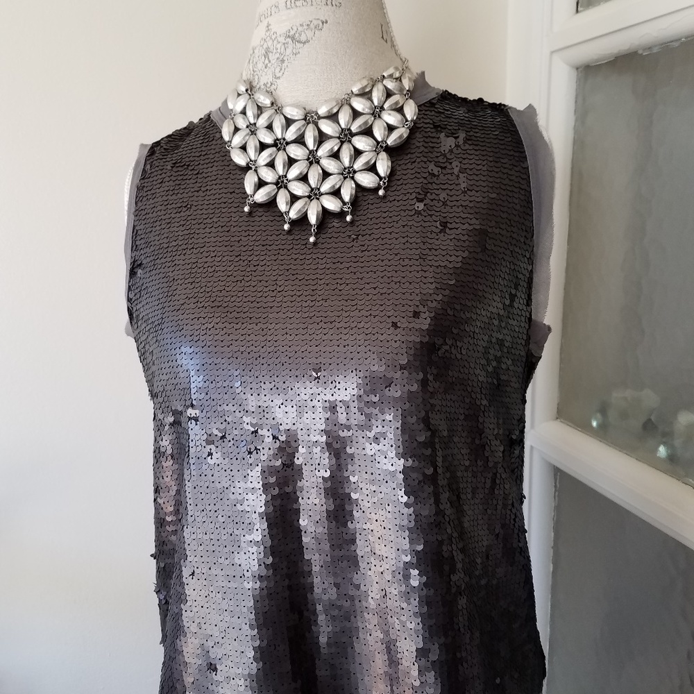 WHOWHATWEAR Sequin Sleeveless Shirt (nwt) - Size M