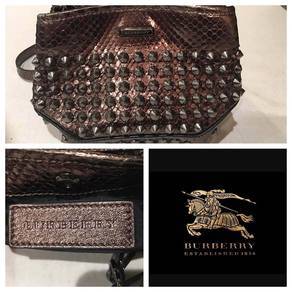 BURBERRY AUTHENTIC SMALL METALLIC CROSS BODY PURSE